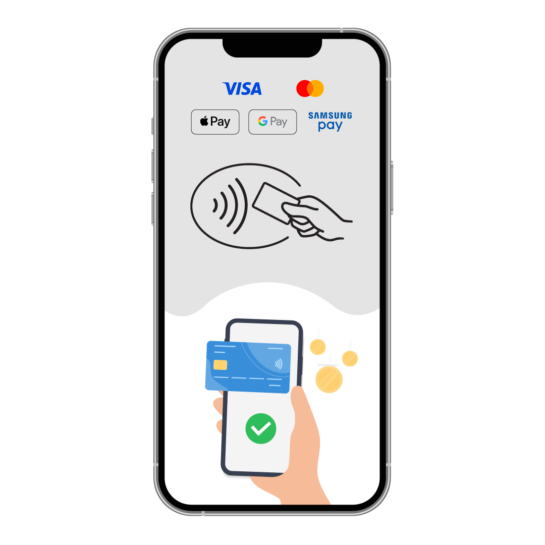 5. Прикладіть картку покупця з NFC зі зворотнього боку вашого смартфону, під камерою, фізично, або в телефоні через Apple, або Google Pay